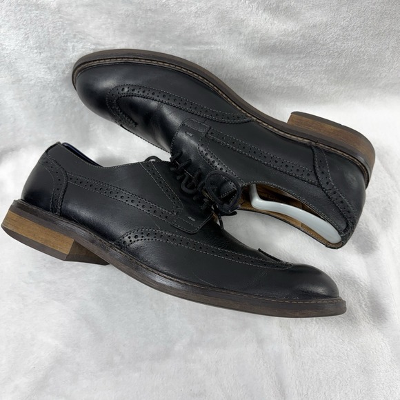 VIONIC Mens Bruno Oxford Wing Tip Lace Up Shoes Black Leather US Size 11M
